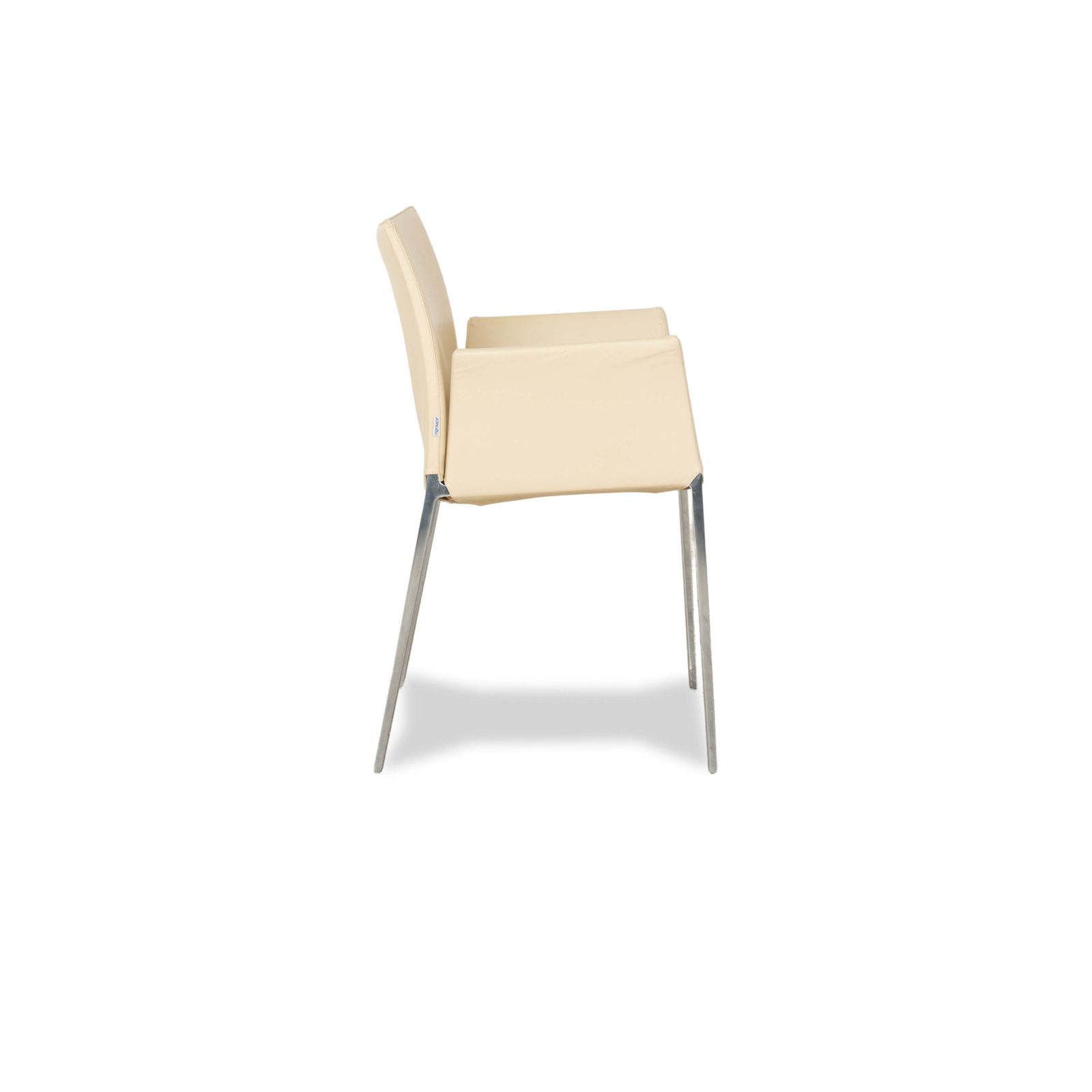 photo furniture Set Of 6 Zanotta Lia Leather Chair Cream Beige Egg Colored