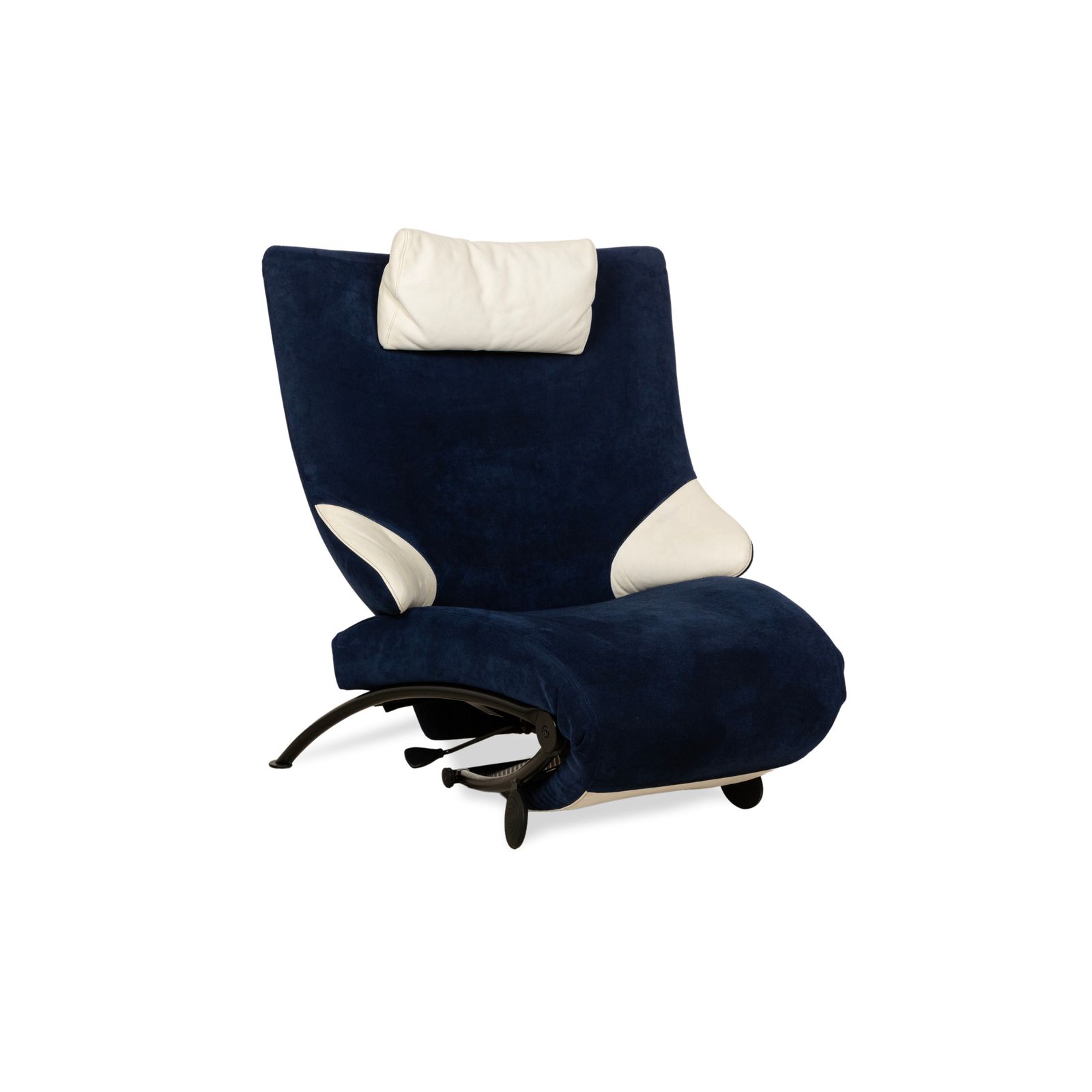 Wk Wohnen Solo 699 Fabric Alcantara Armchair Blue Cream Manual Function