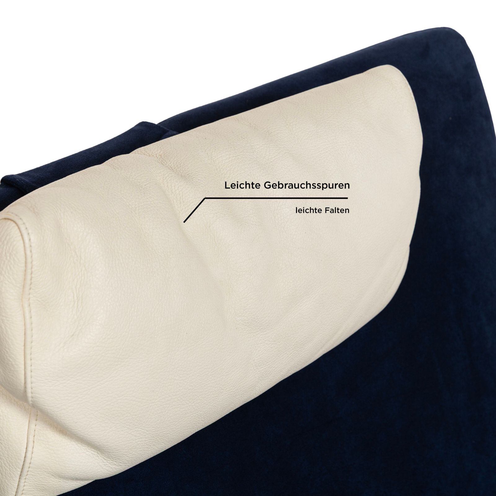 Wk Wohnen Solo 699 Stof Alcantara Fauteuil Blauw Crème Handmatige Functie photo vinterior