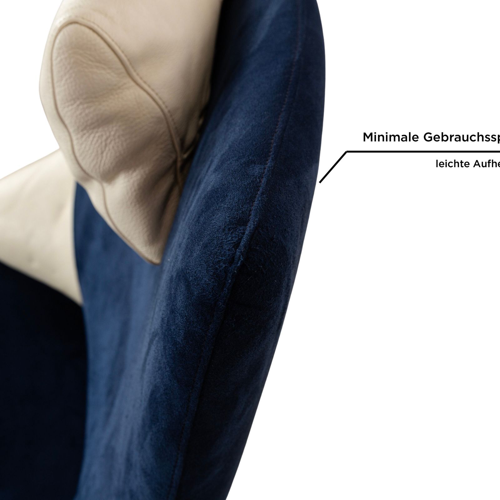 Wk Wohnen Solo 699 Stof Alcantara Fauteuil Blauw Crème Handmatige Functie photo vintage