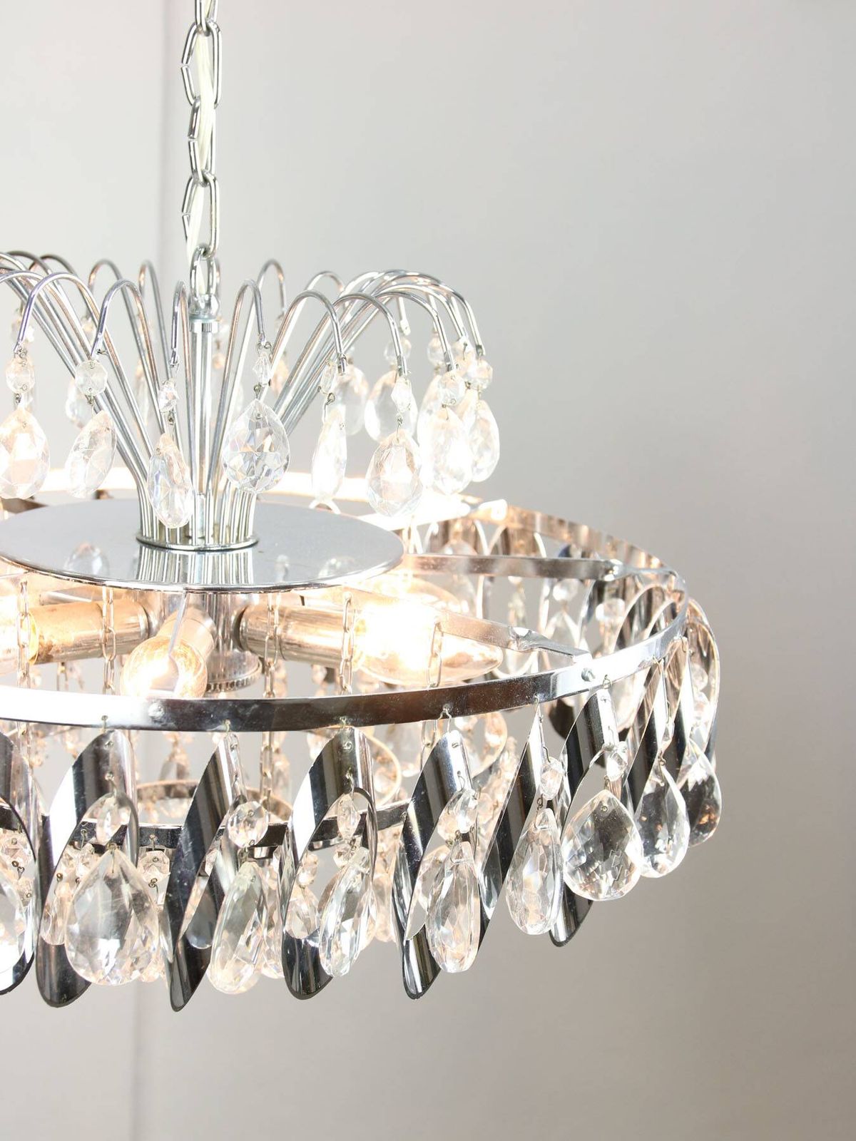 Page 1 Of 21 Pair Of Vintage Viennese Crystal Chandeliers, 1970s photo vintage