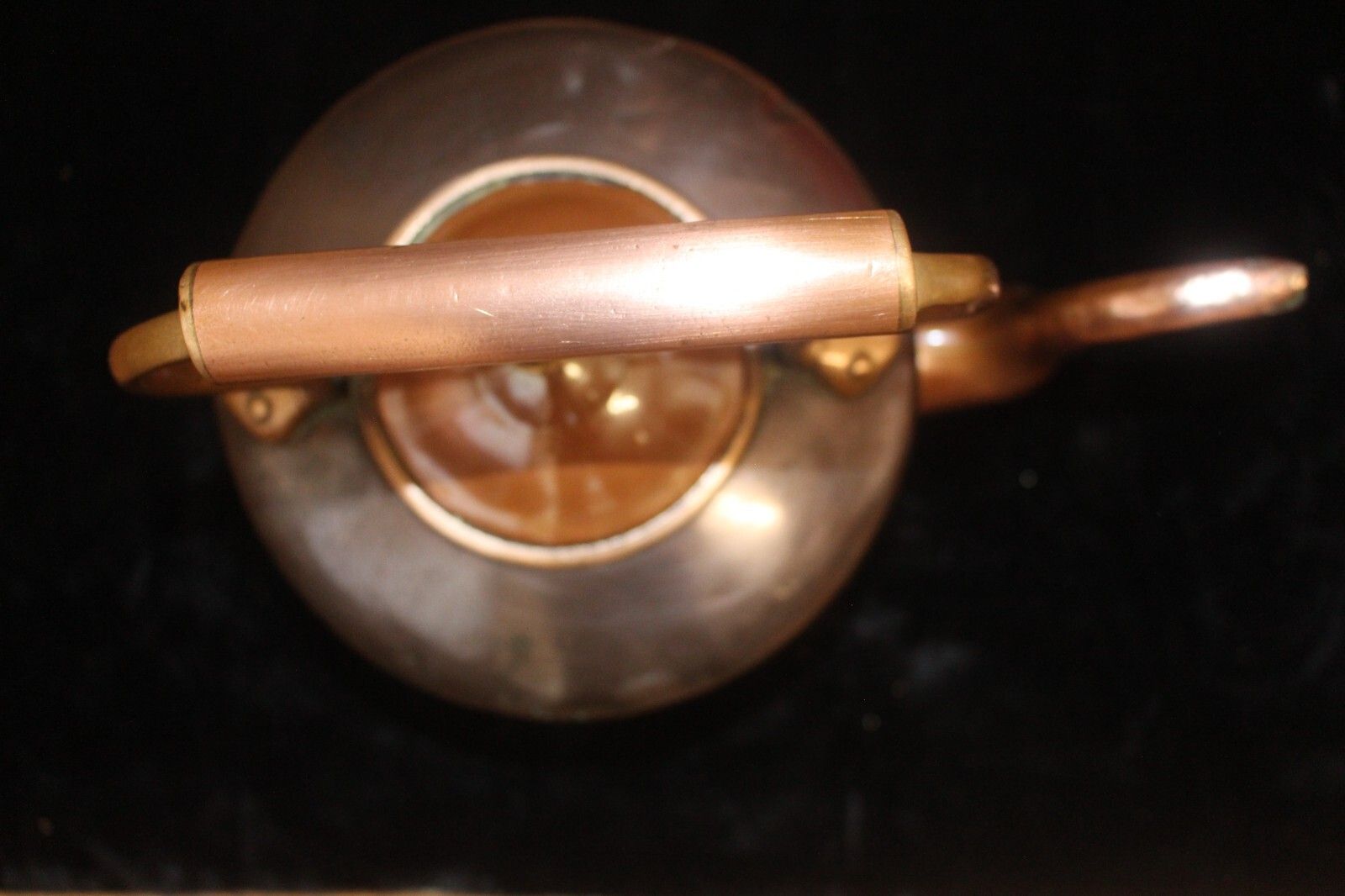 Beautiful Antique Copper Kettle 5 Pint Victorian Kettle Wt Dovetail Seam Brass photo vinterior