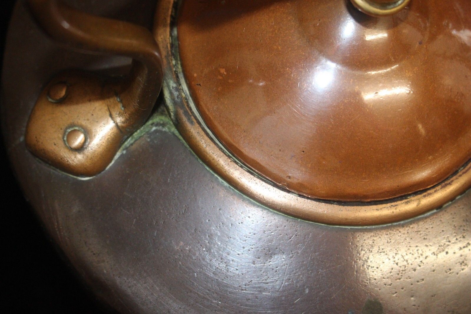 Beautiful Antique Copper Kettle 5 Pint Victorian Kettle Wt Dovetail Seam Brass photo vintage