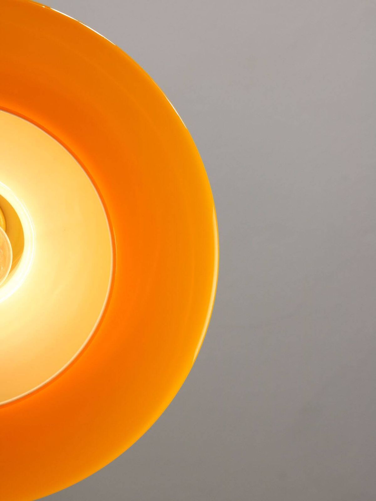 Mid Century Italian Yellow Glass And Brass Pendant Lamp photo vintage