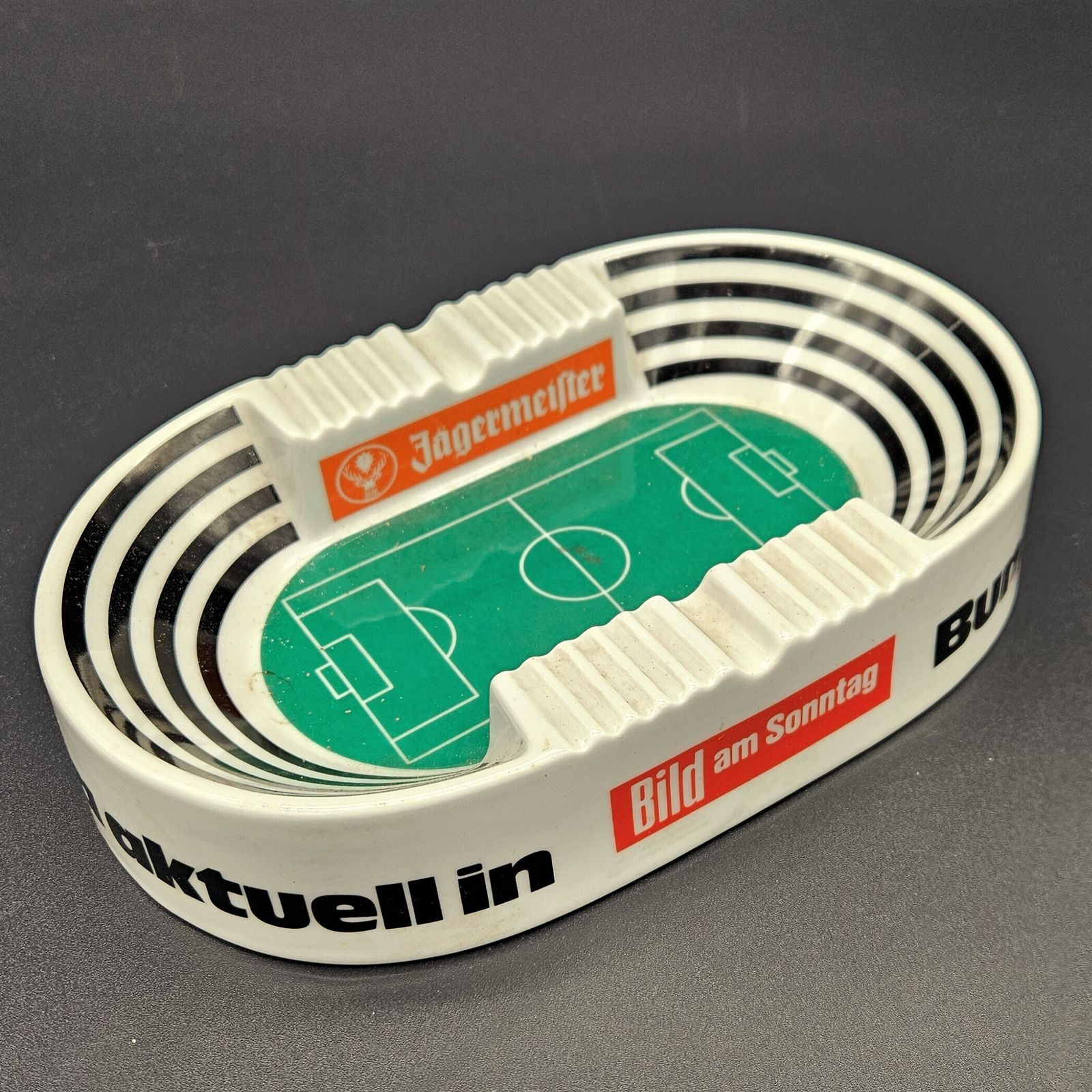 Advertising Porcelain Ashtray In The Shape Of A Soccer Stadium. 1960   1970