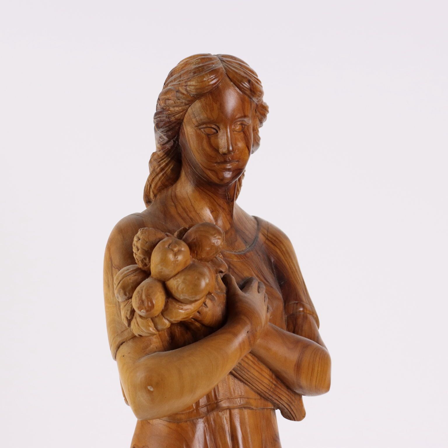 Antique Sculpture Olive Wood Italy XX Century photo for sale
