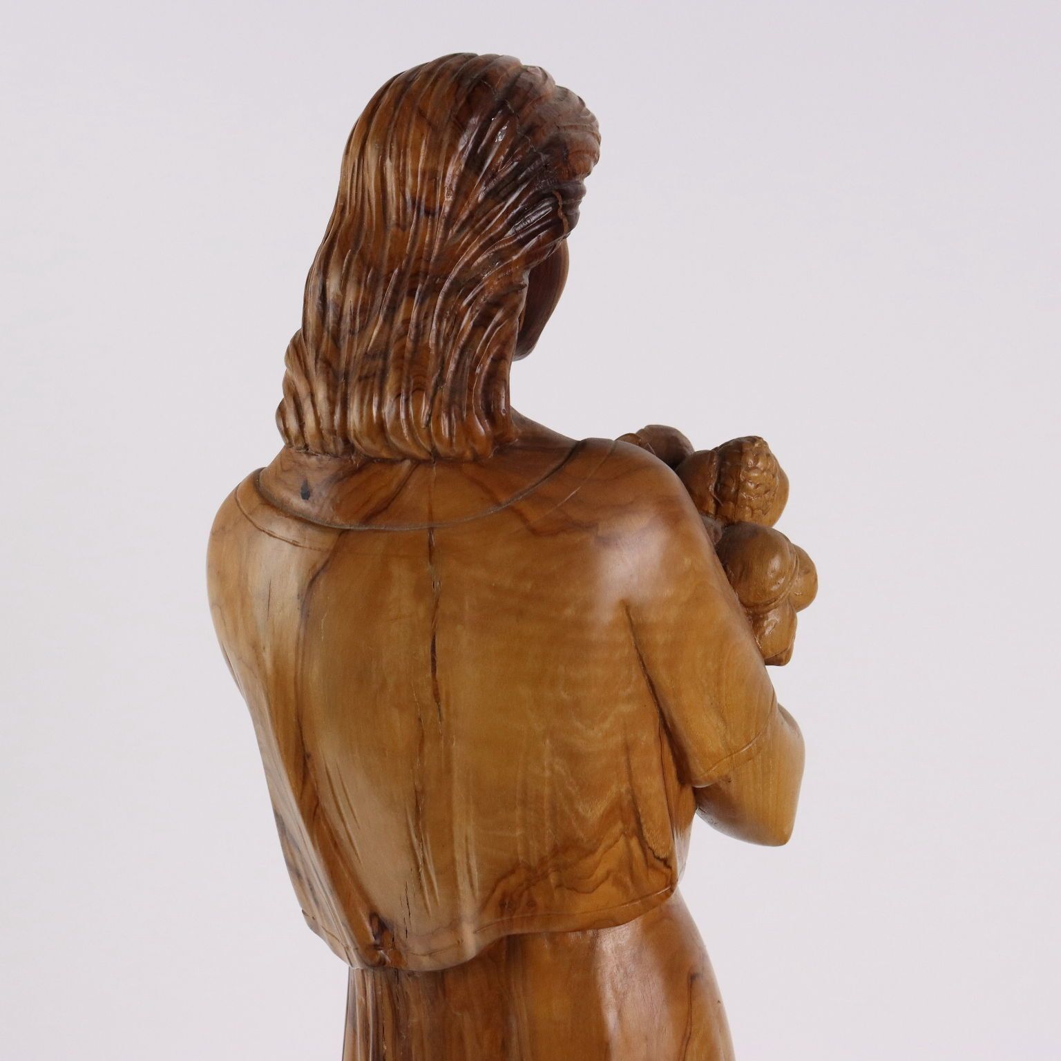 photo furniture Antique Sculpture Olive Wood Italy XX Century