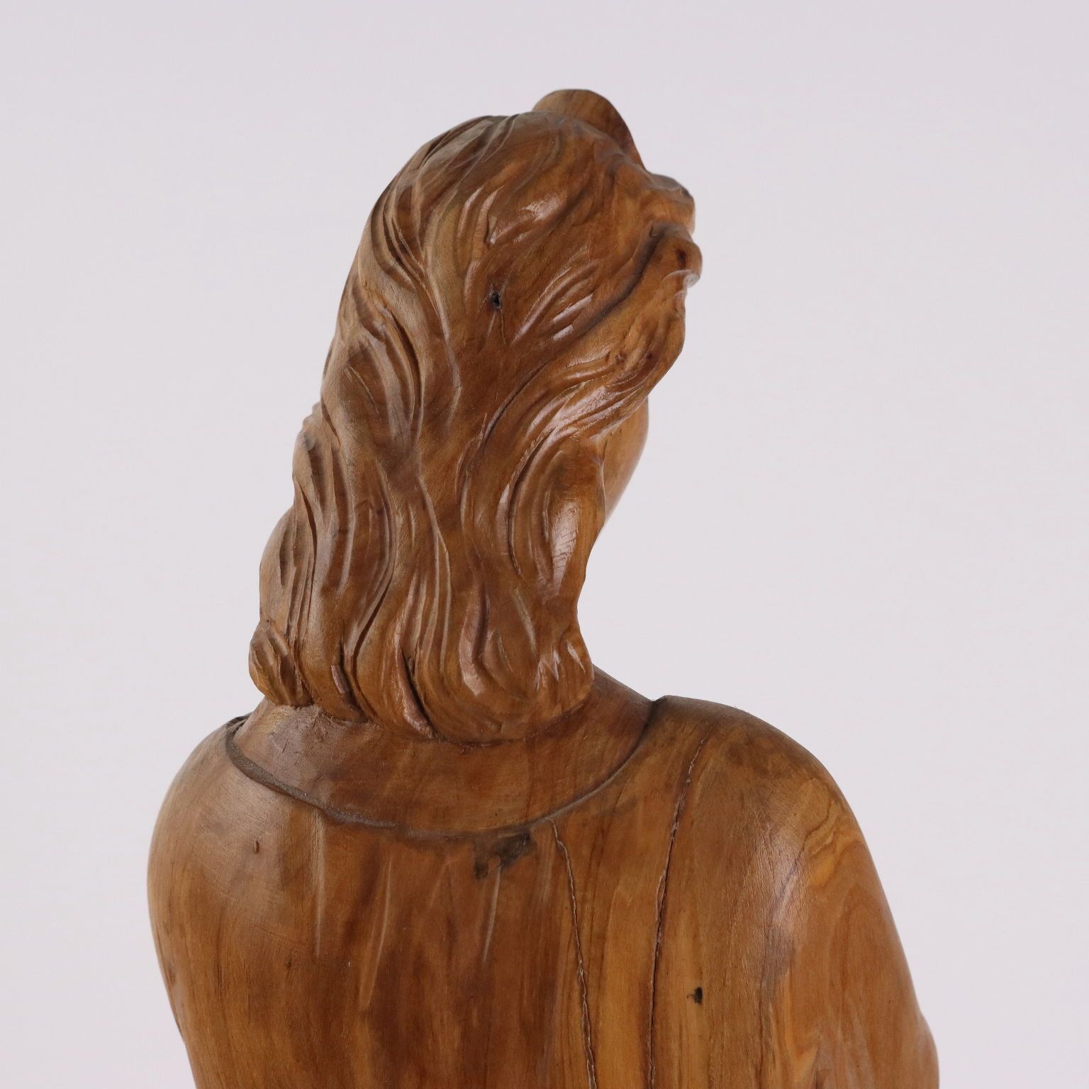 Antique Sculpture Olive Wood Italy XX Century photo vintage
