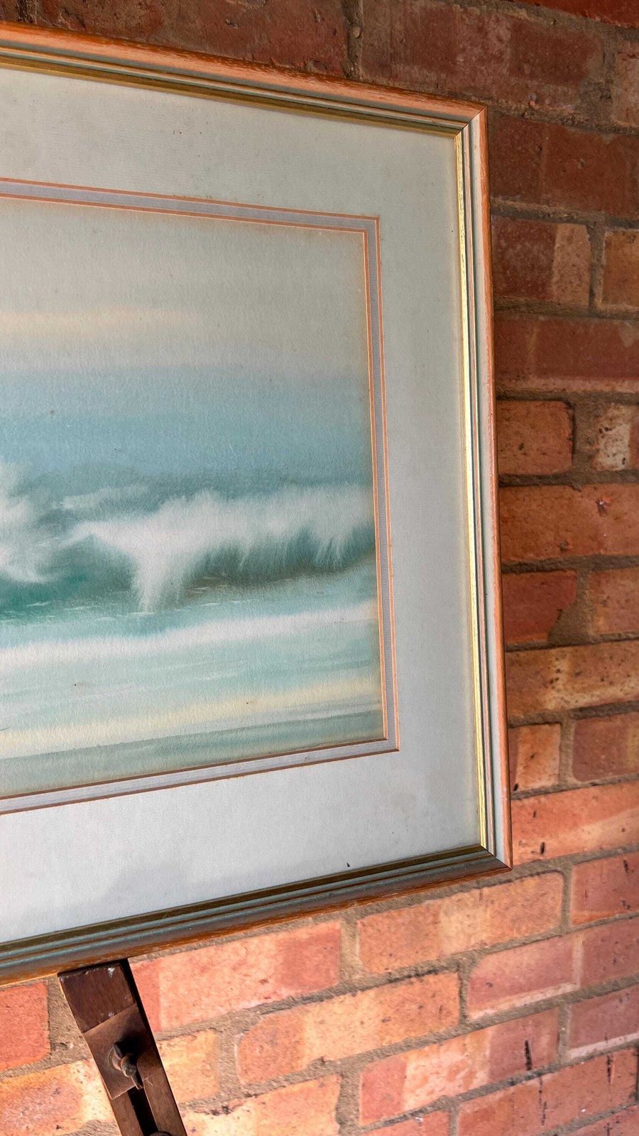 Signed Mid Century Watercolour Seascape Painting – Framed & Glazed photo vinterior