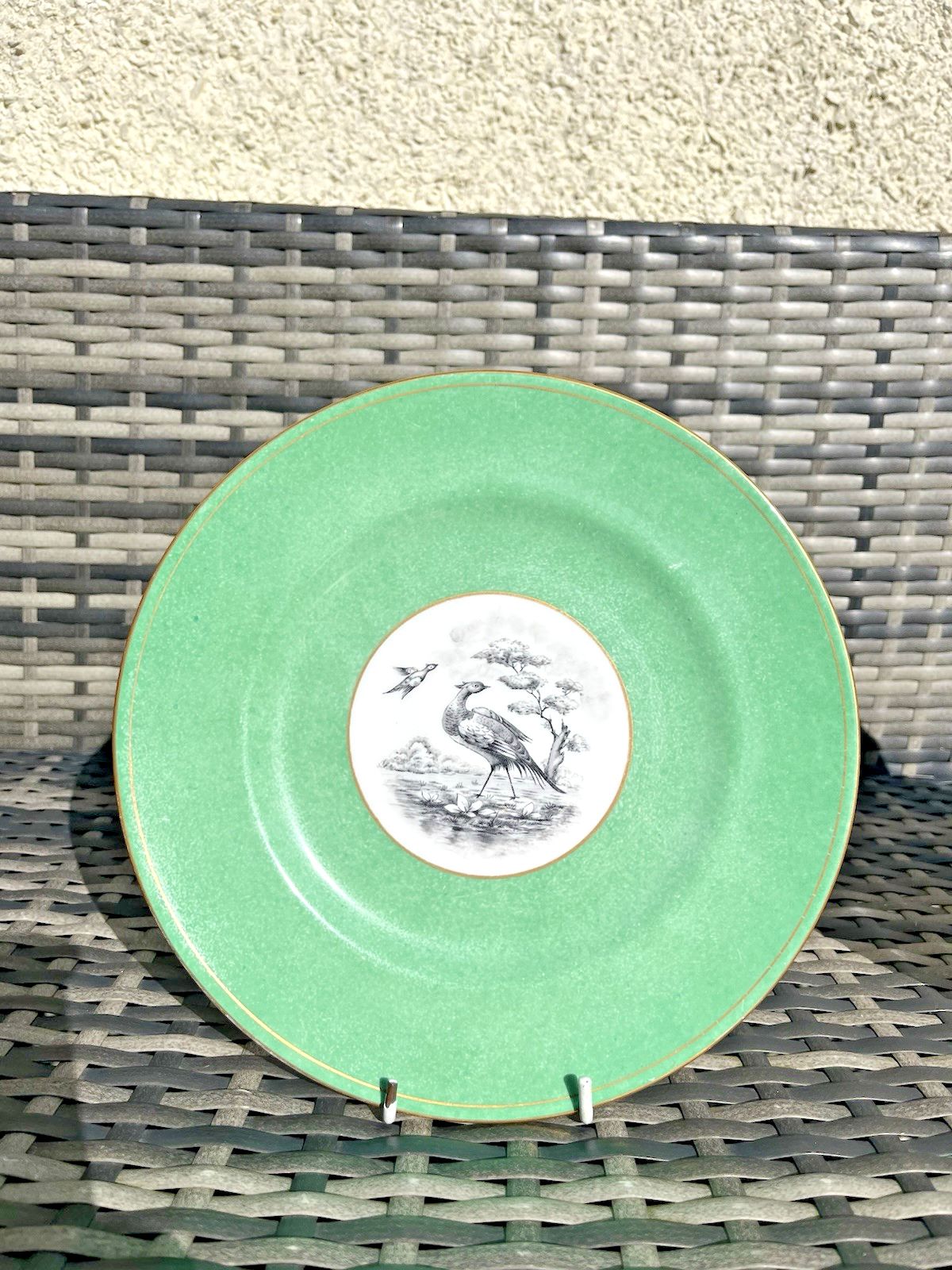 1 Antique Crown Staffordshire Pheasant Cabinet Plate For Tiffany & Co New York photo for sale