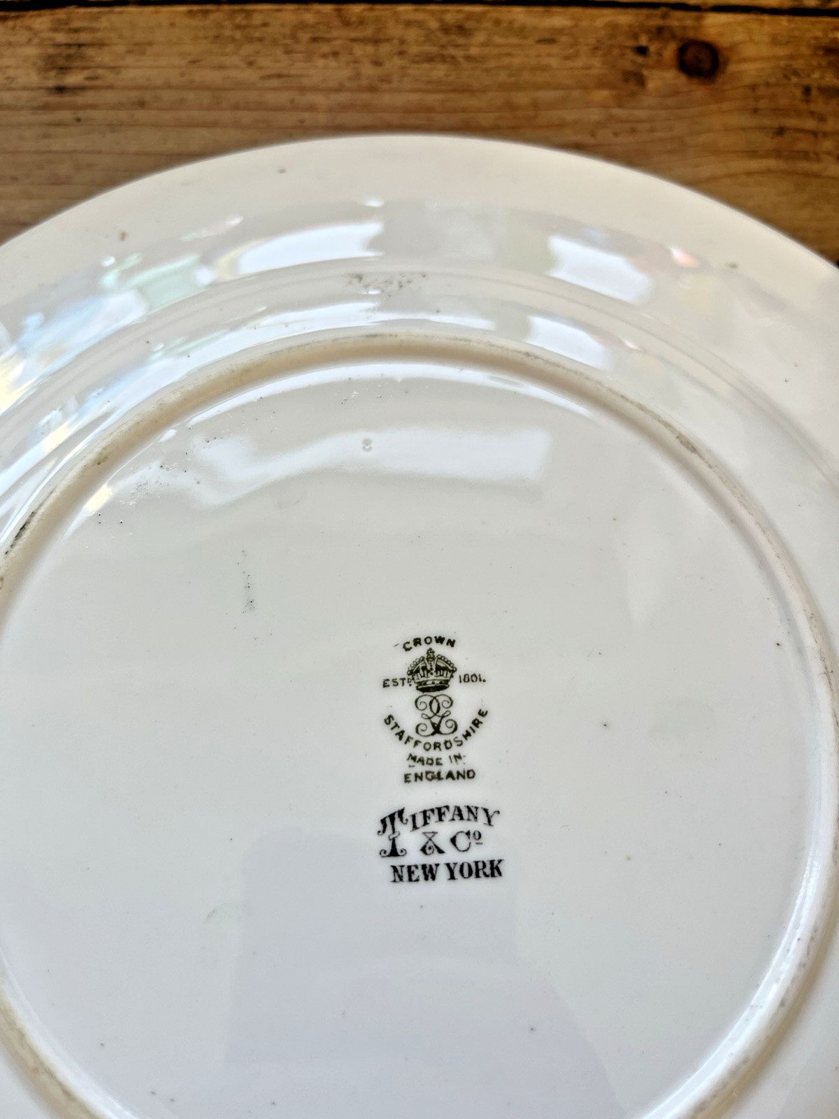 photo for sale 1 Antique Crown Staffordshire Pheasant Cabinet Plate For Tiffany & Co New York