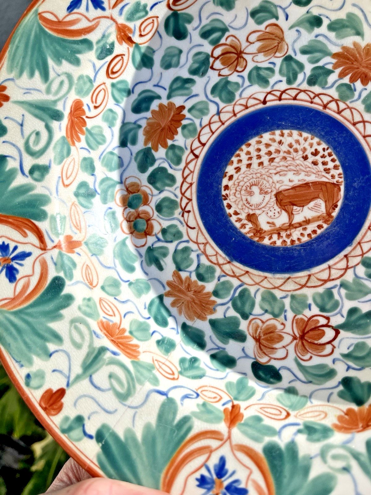 80.0 2 Antique C1805 Minton English Porcelain Crazy Cow / Bengal Tiger Soup Bowls A/F photo