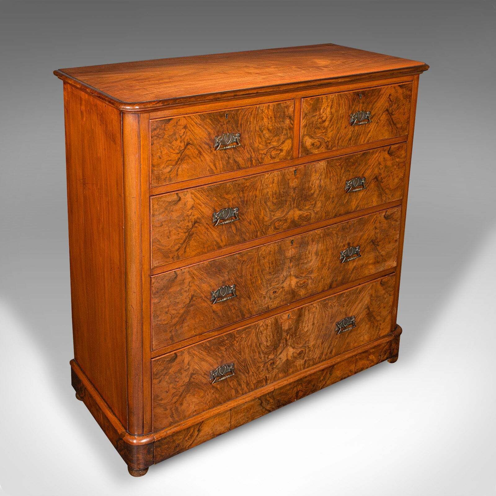 Large Antique Gentleman's Tallboy, English, Walnut, Chest Of Drawers, Victorian