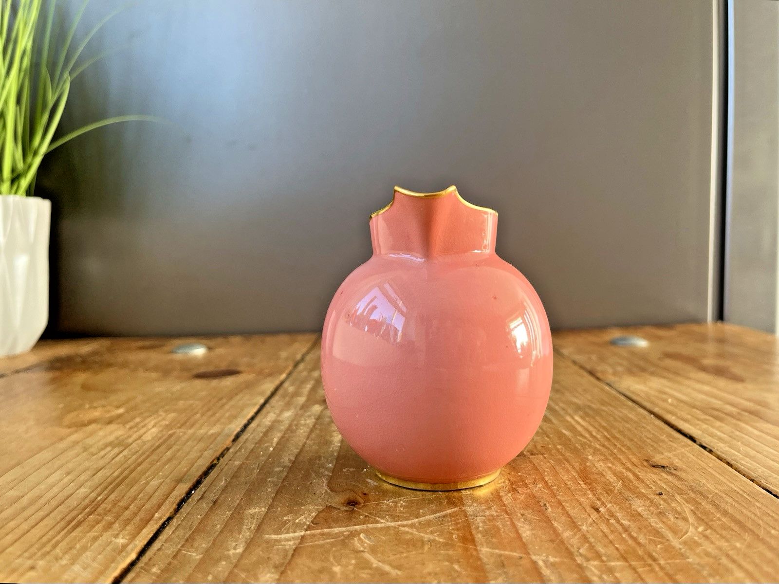 Antique C1890 Royal Crown Derby Porcelain Pink Gilded Bachelors Milk Cream Jug photo 95.0