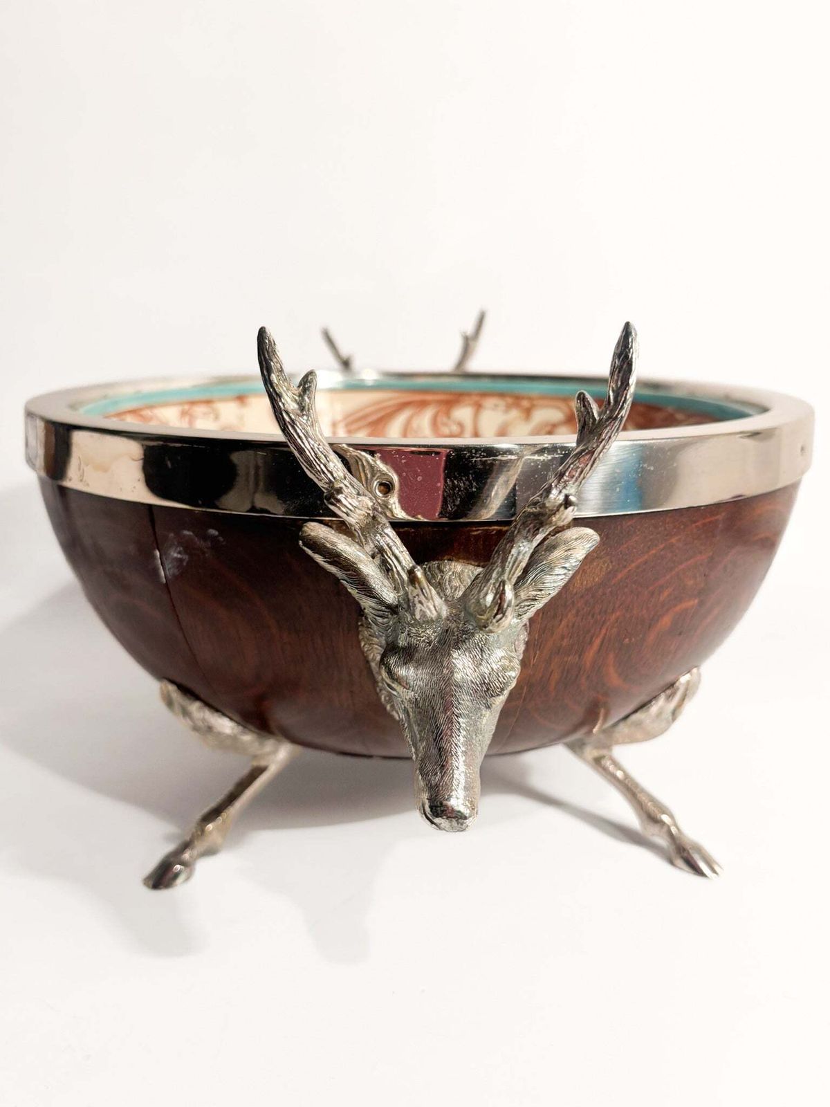 English Spumantiera In Wood Ceramic And Metal With Deer 1930s photo 517.0