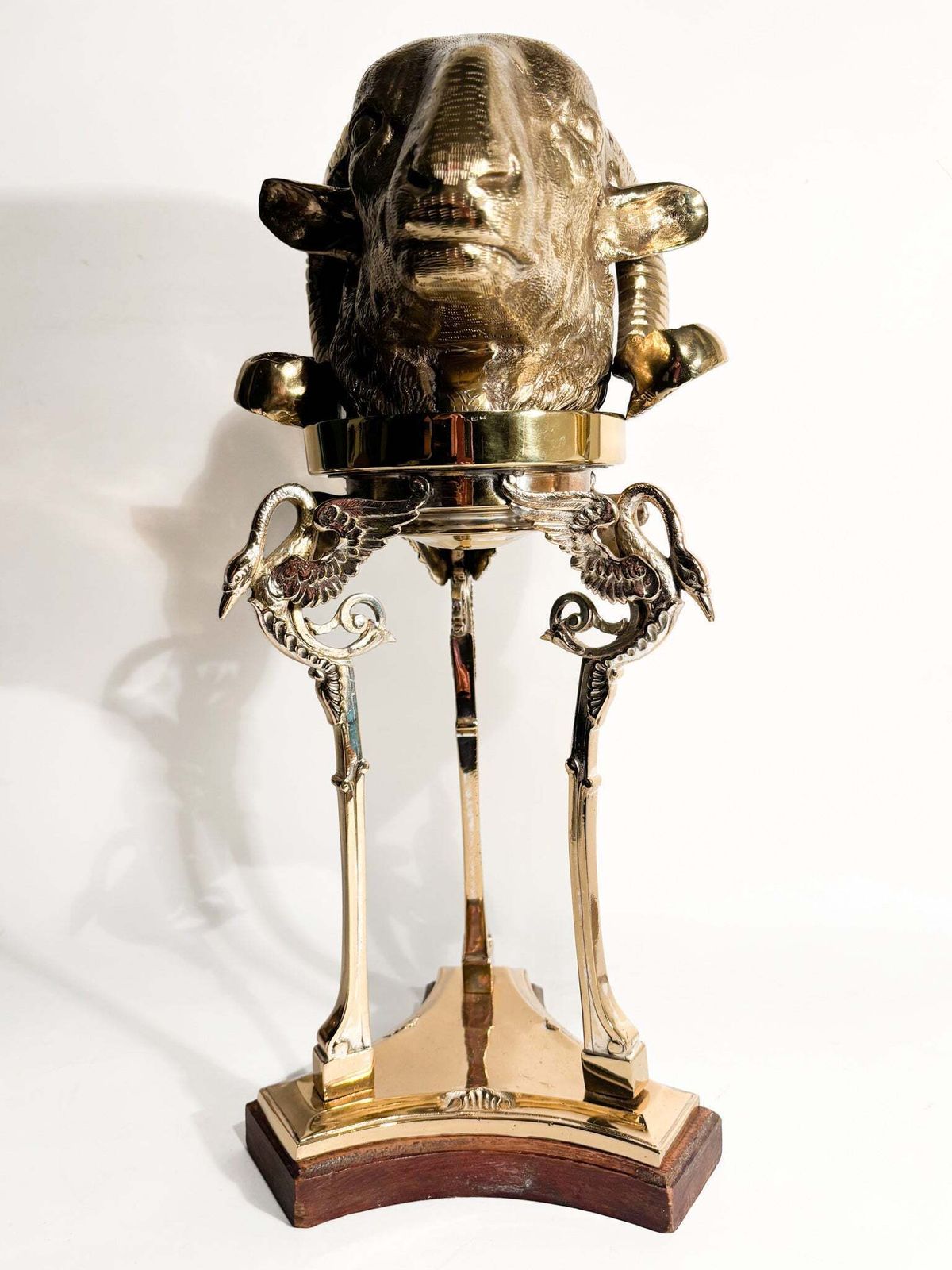 Sculpture With Golden Bronze Base Of Ram's Head 1970s photo furniture
