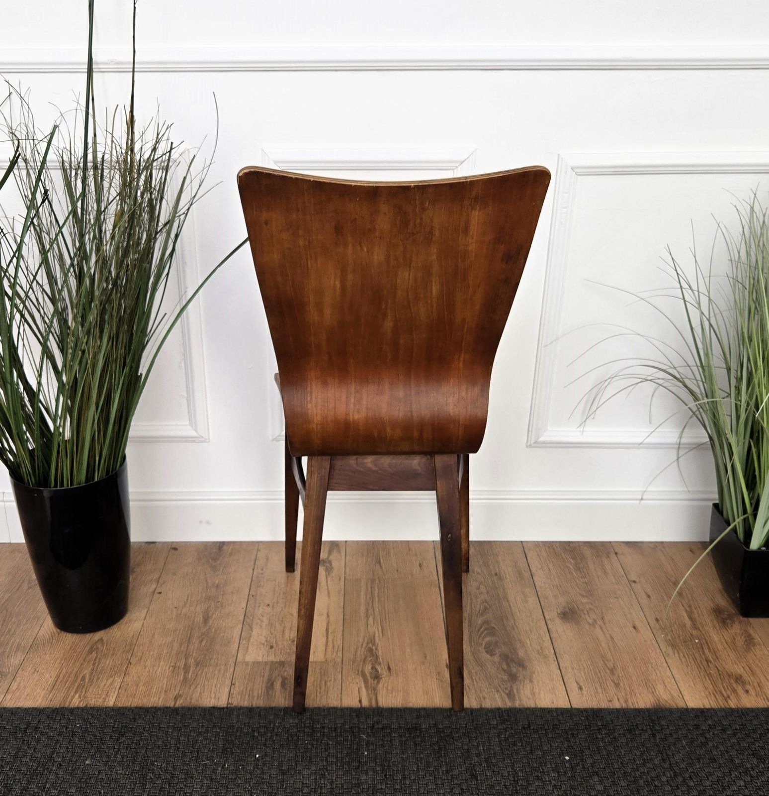 Mid Century Modern Italian Walnut Wood Side Lounge Chair photo vintage