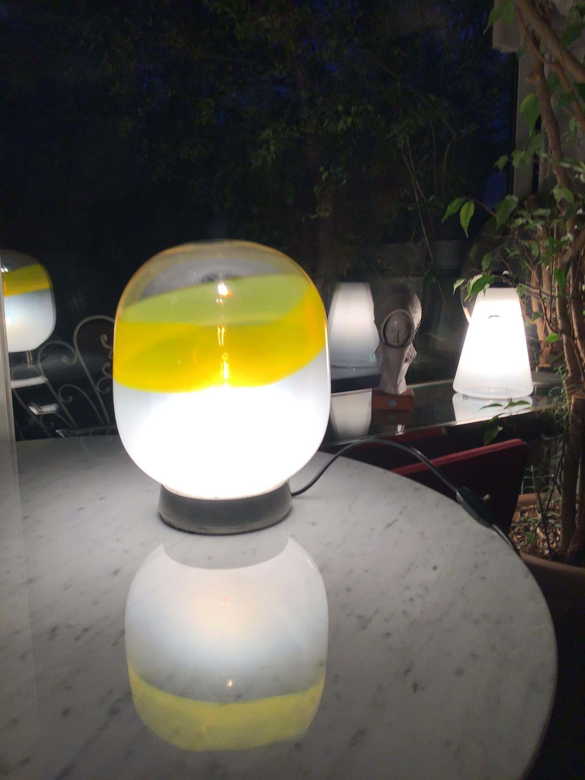 photo for sale Stilnovo Table Lamp  Metal Crome Opal Glass 1955 Italy
