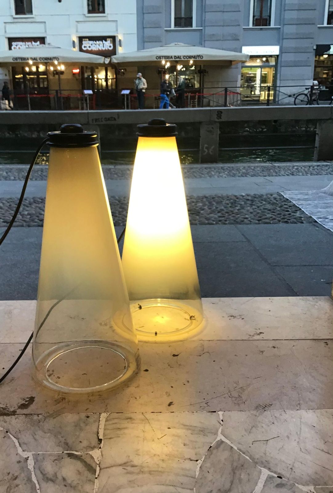 Arteluce Couple Table Lamp Glass Metal 1975 Italy photo furniture