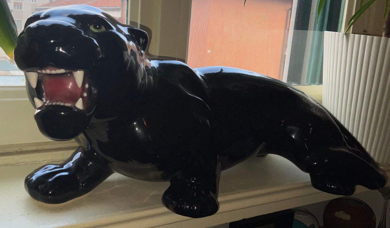 Ceramic Bassano   Black Panther   Made In Italy 1960 photo furniture