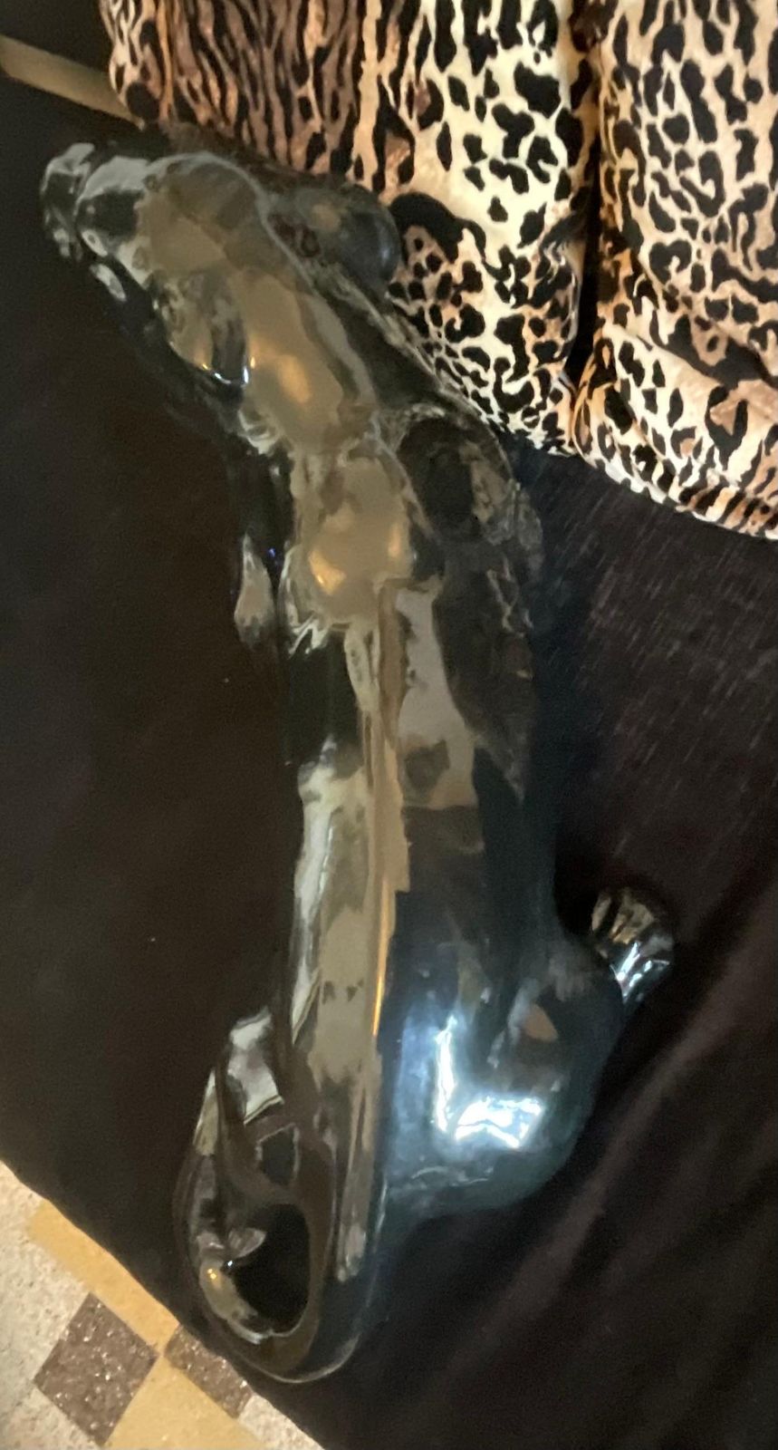 photo vintage Ceramic Bassano   Black Panther   Made In Italy 1960