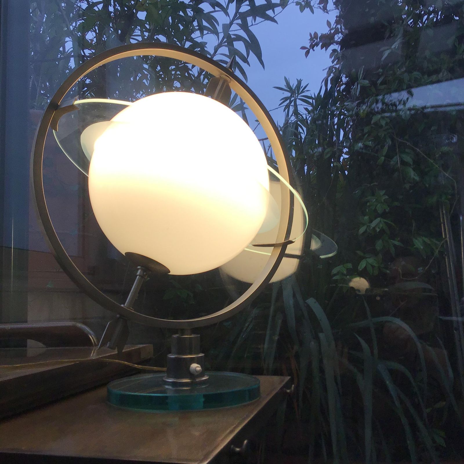 Lighting Fontana Arte "Gio Ponti" Stil Table Lamp Glass Metal Chrome 1955 Italy photo