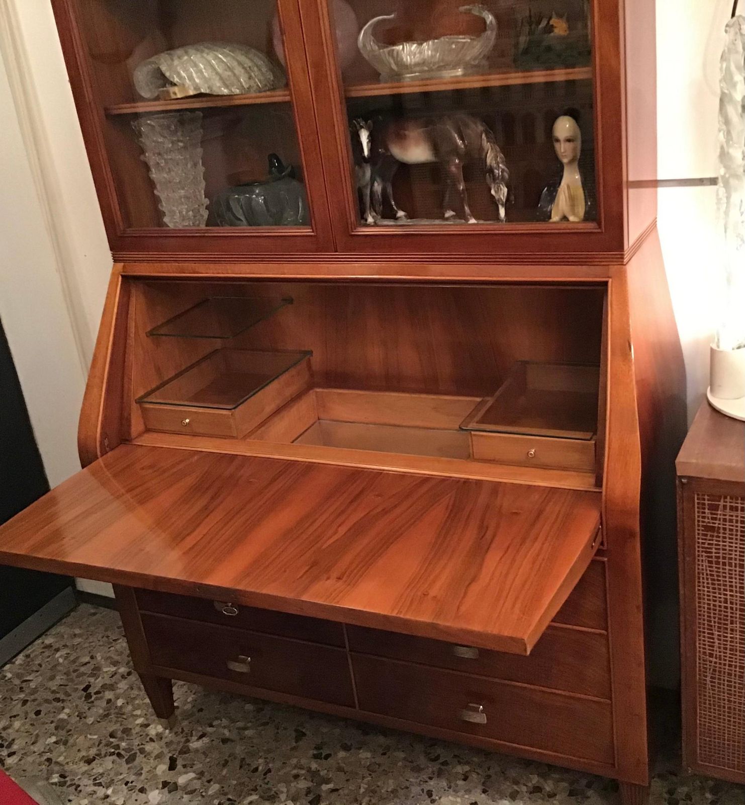 Paolo Buffa Bookcase/Drawer Chest /Mobile Bar Brass Glass Wood 1950s Italy photo 6848.0