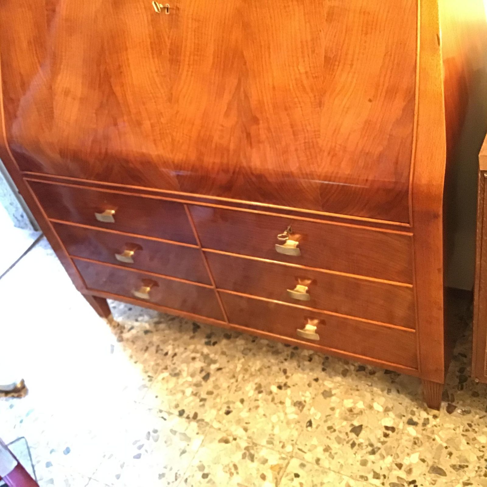 Paolo Buffa Bookcase/Drawer Chest /Mobile Bar Brass Glass Wood 1950s Italy photo buy