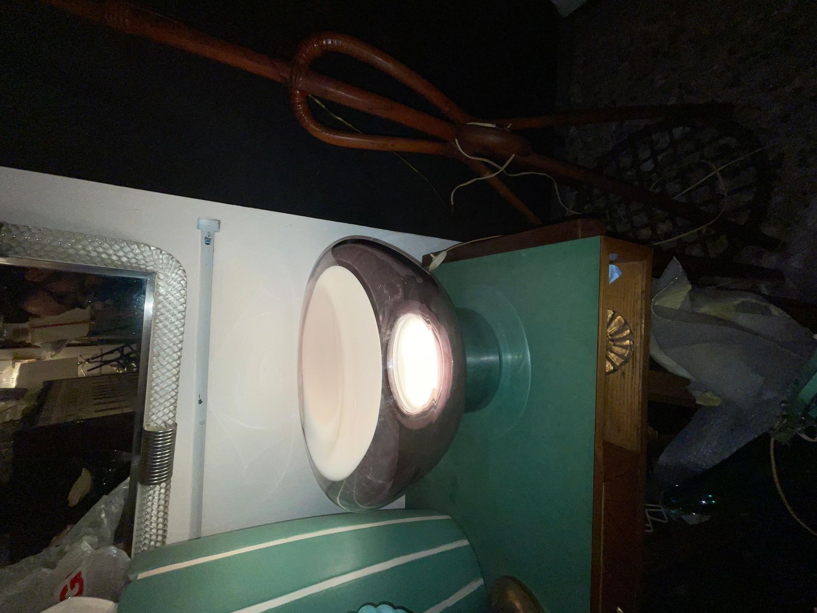 Vistosi  Murano Glass Lamp And Steel Base   Made In. Italy 1970 photo buy