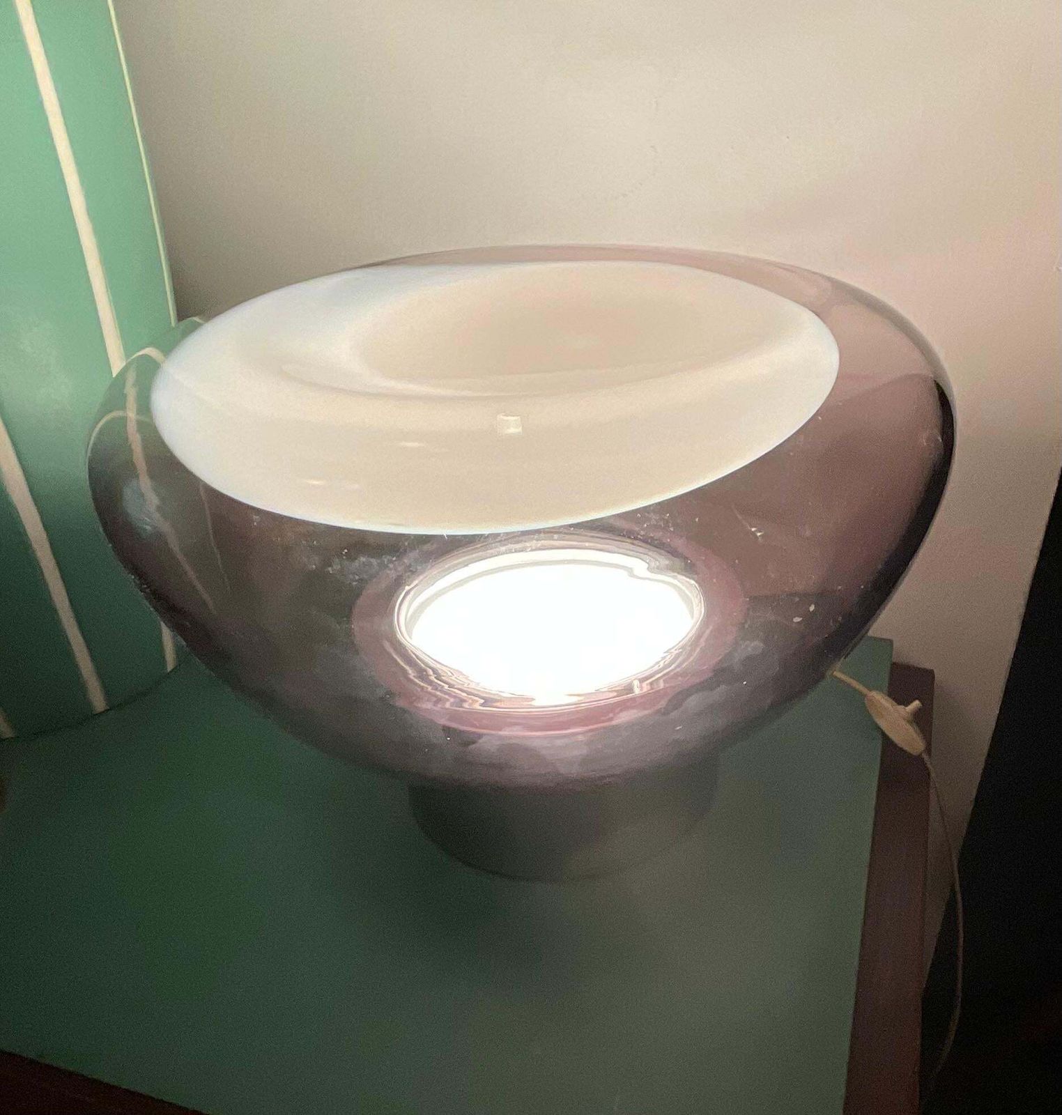 photo vintage Vistosi  Murano Glass Lamp And Steel Base   Made In. Italy 1970