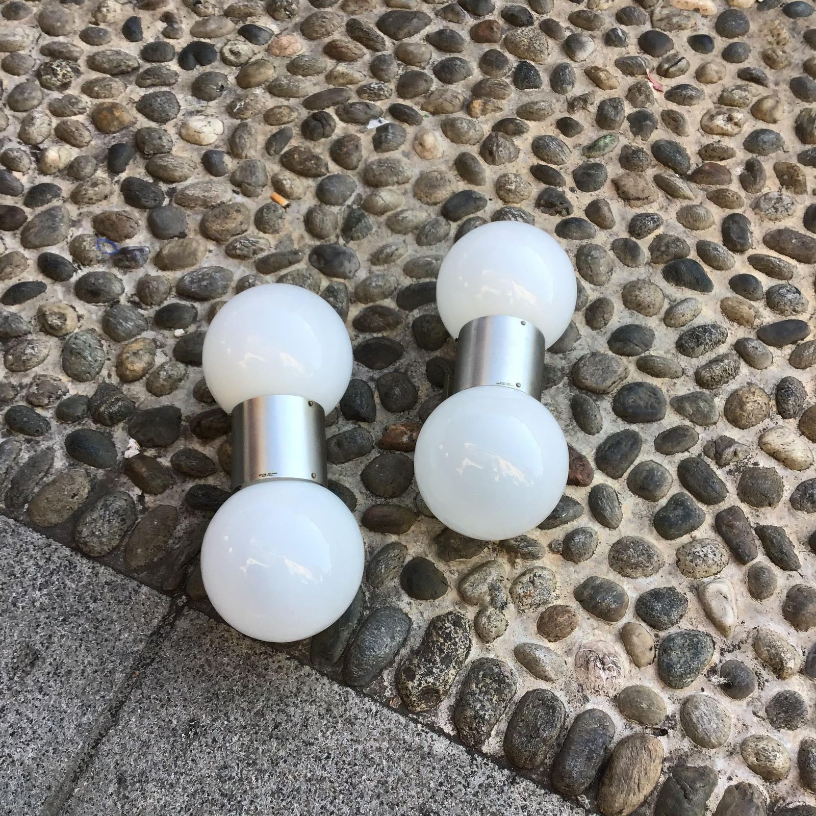photo vinterior Stilux Couple Sconces Glass  Metal Crome 1958 Italy