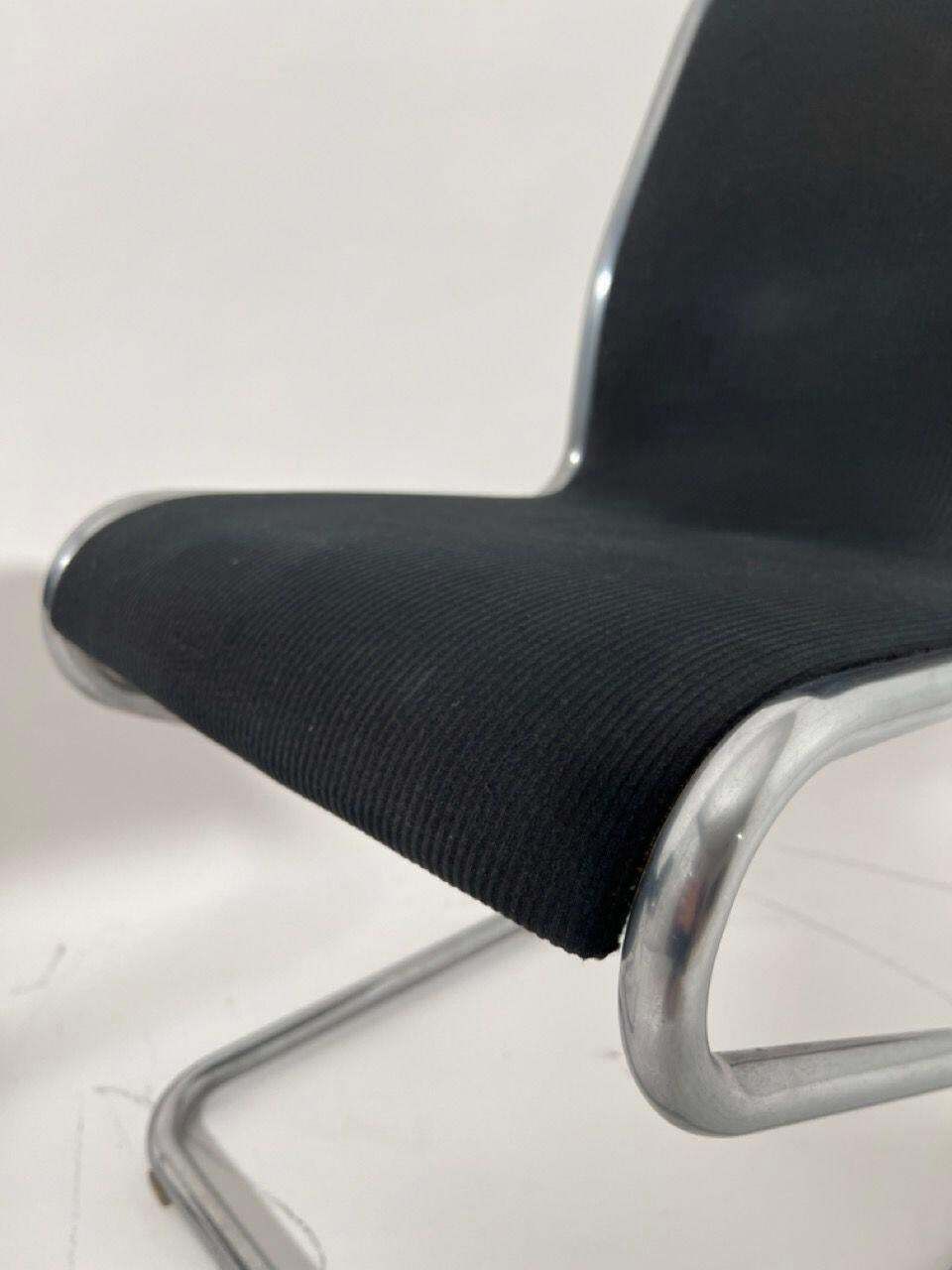 photo buy Pair Of Cantilever Z Chairs, Steeltube And Black Fabric, Italy Circa 1970