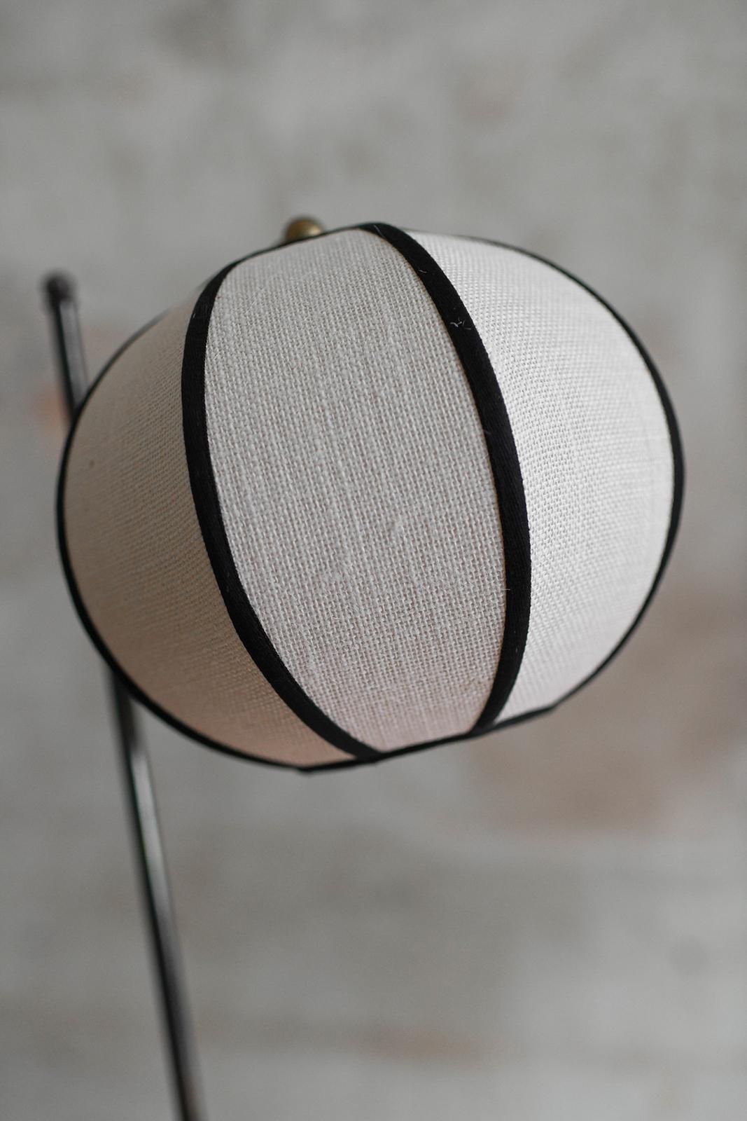 Pair Of “Lanterna” Floor Lamps With Iron Frame And Spherical Fabric Lampshade photo buy