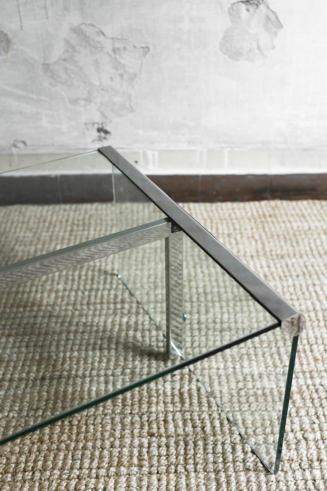 Large Coffee Table In Glass And Metal By Pierangelo Gallotti For Gallotti&Radice photo vinterior