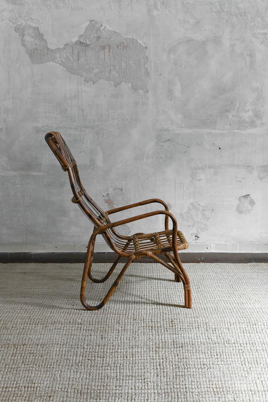 Pair Of High Back Bamboo Armchairs, 1960s photo 2157.0