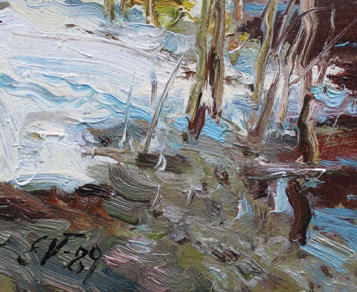 Edgars Vintersmarch  24x32 Cm, Oil/Cardboard, 19901991 photo furniture