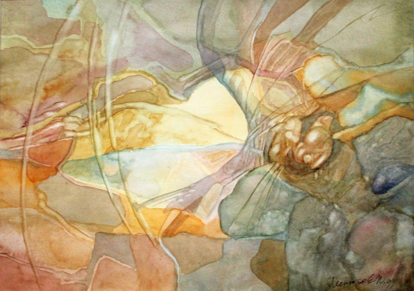 Igor Leontievabstraction, Paper/Watercolor, 28x40 Cm1992