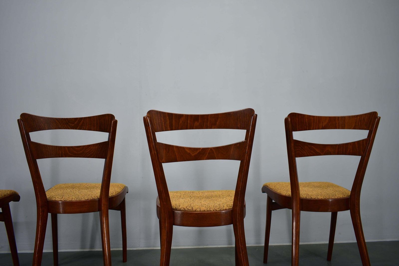 886.0 Vintage Walnut Dining Chairs By Mier Topolcany, Czechoslovakia, 1960s, Set Of 4 photo