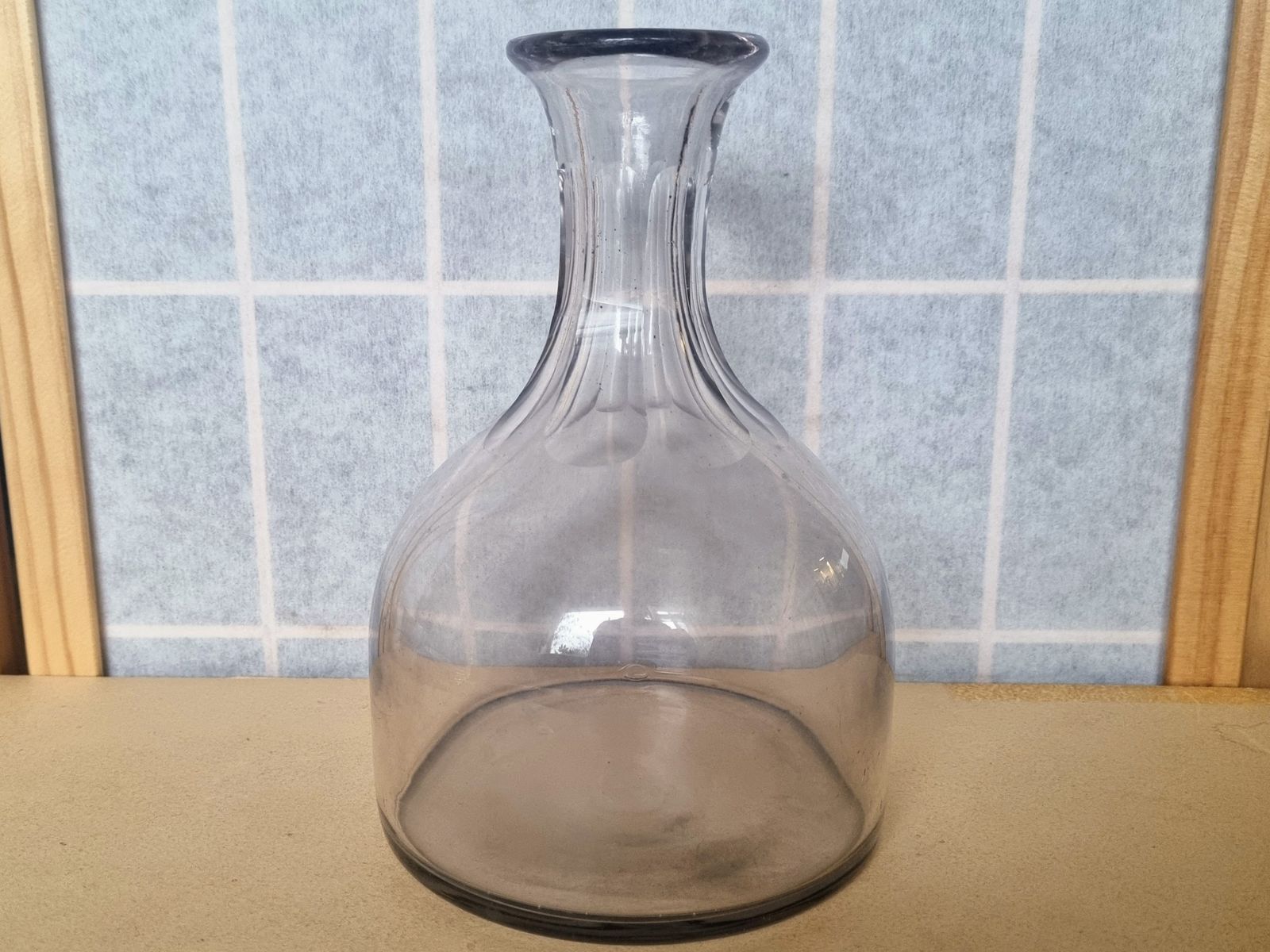 Georgian Glass Decanter | Antique English Wine Carafe | Hand Blown Cut Glass Bottle | 10 Inch Pontil Mark Base 1800s photo 87.0