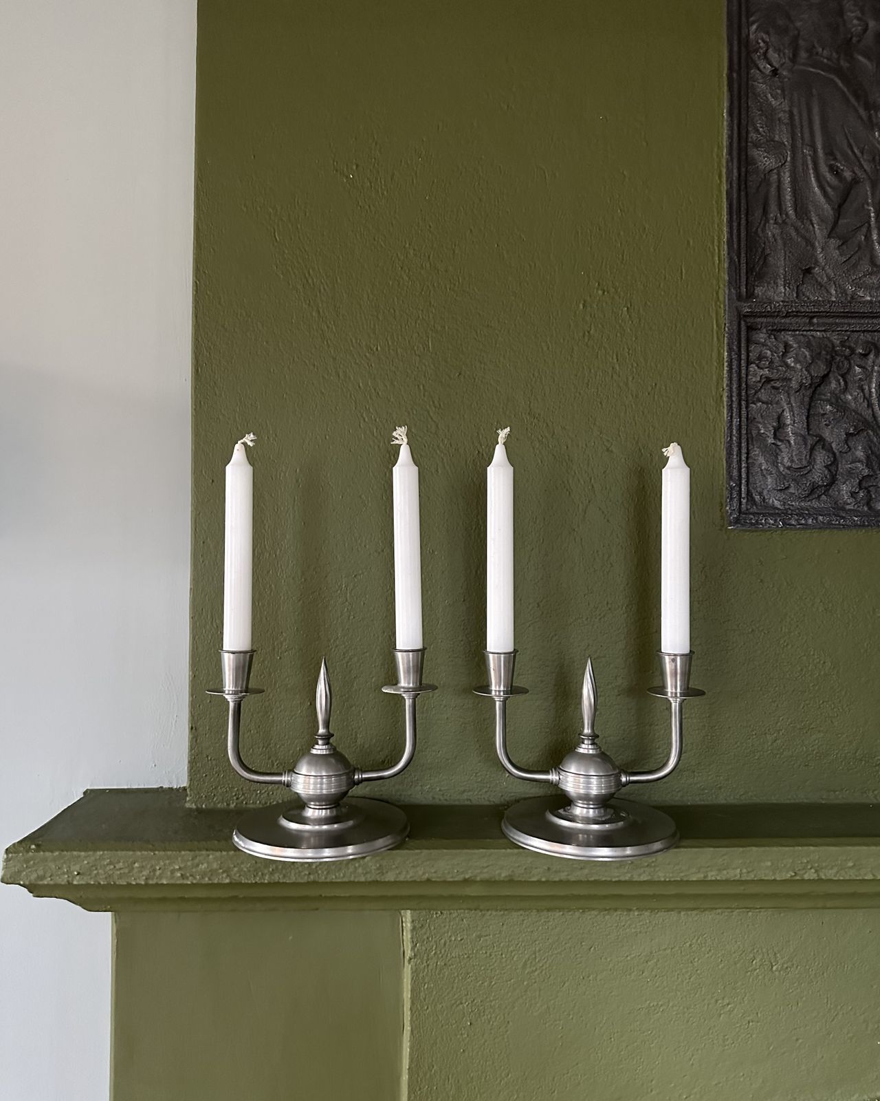 Pair Of Art Deco Pewter Candle Holders photo furniture