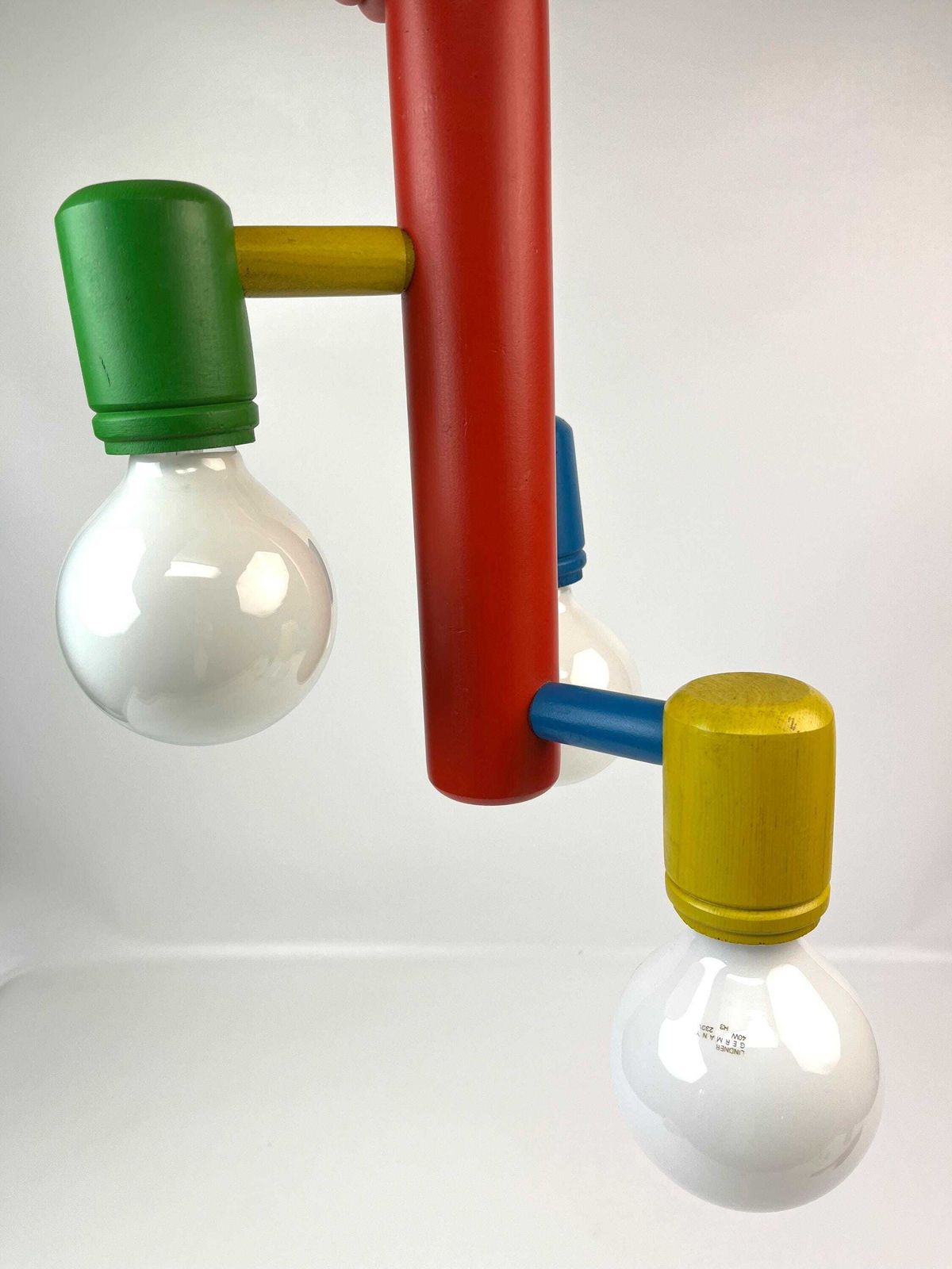 Rare Stunning 80s Postmodern Mid Century Chandelier Memphis Age Hanging Lamp photo 375.0