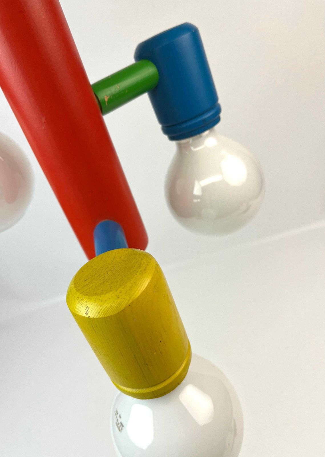 photo for sale Rare Stunning 80s Postmodern Mid Century Chandelier Memphis Age Hanging Lamp
