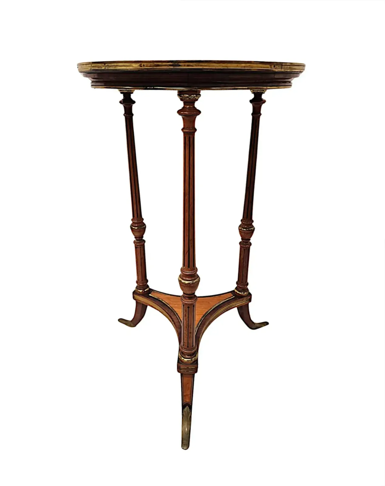 A Very Rare Edwardian Inlaid Occasional Or Wine Table With Brass Fittings photo Furniture