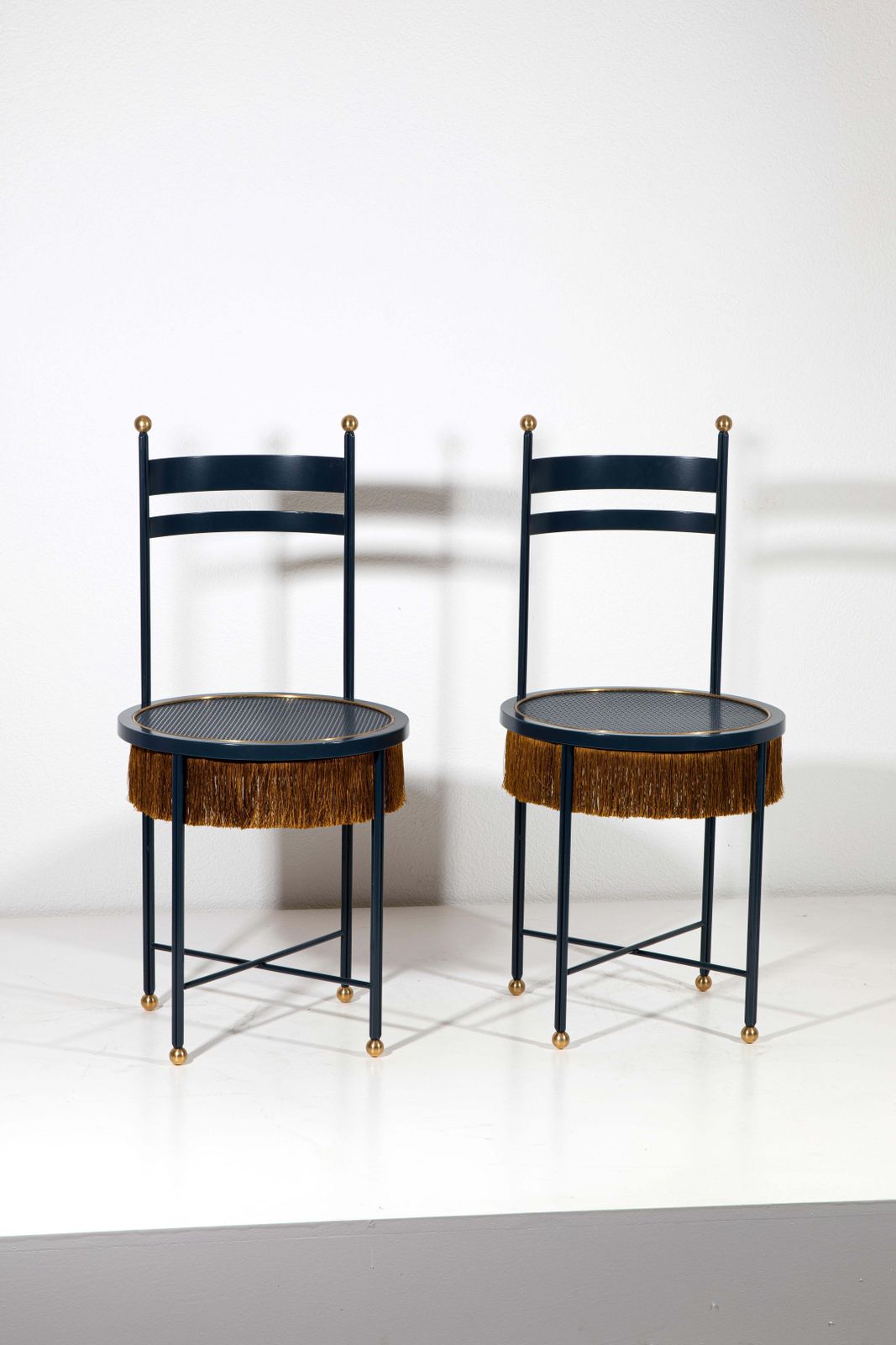 Paris Of Blue Chairs With Fringes photo furniture