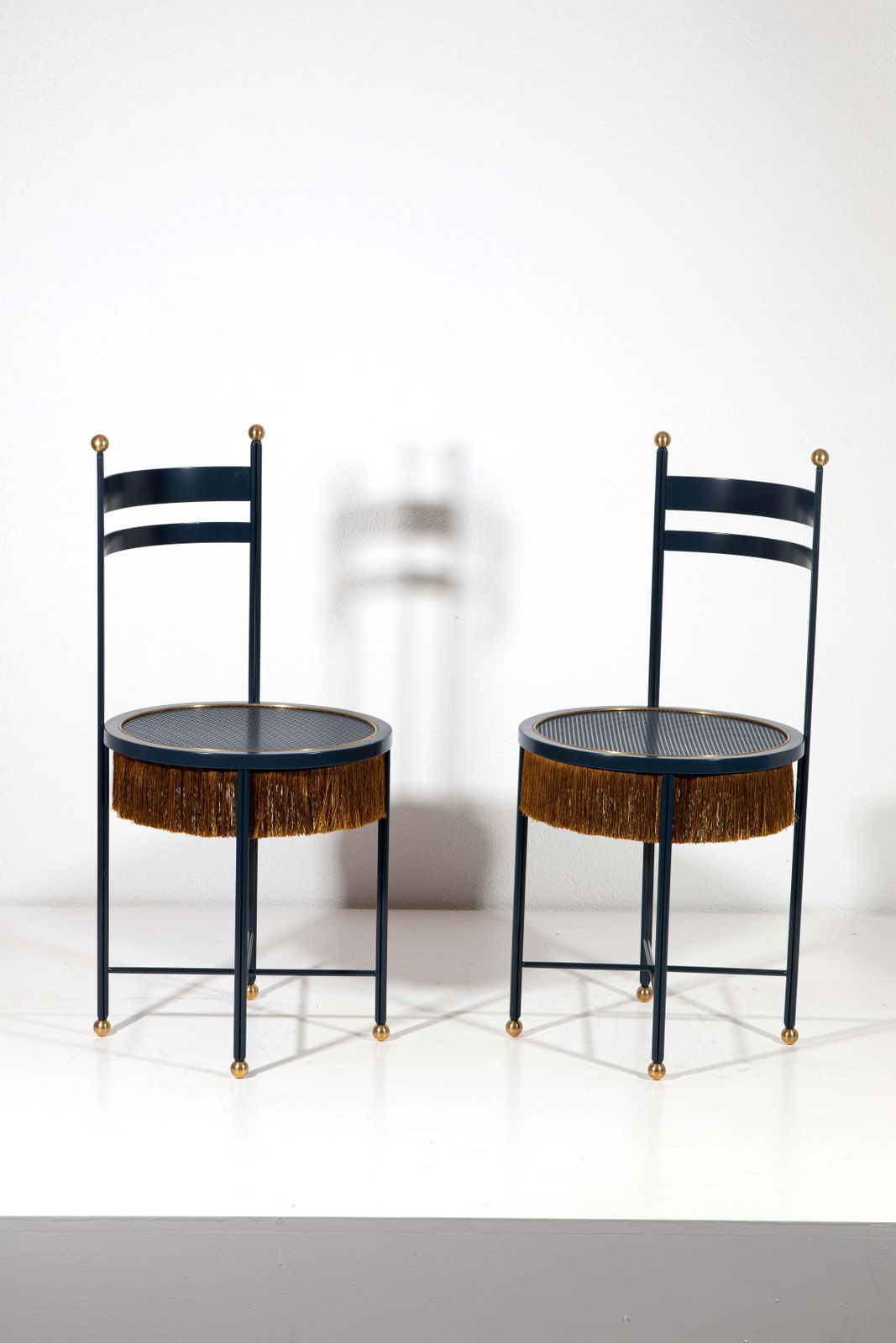 Paris Of Blue Chairs With Fringes photo Furniture