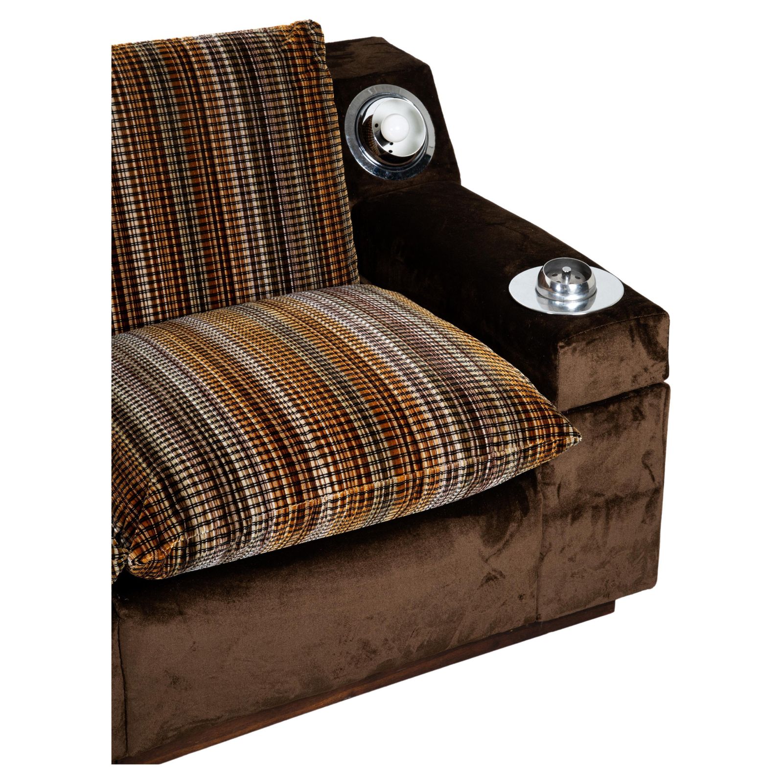 Mid Century Modern Sofa Wood And Velvet Rubelli And Pierre Frey Fabric photo furniture