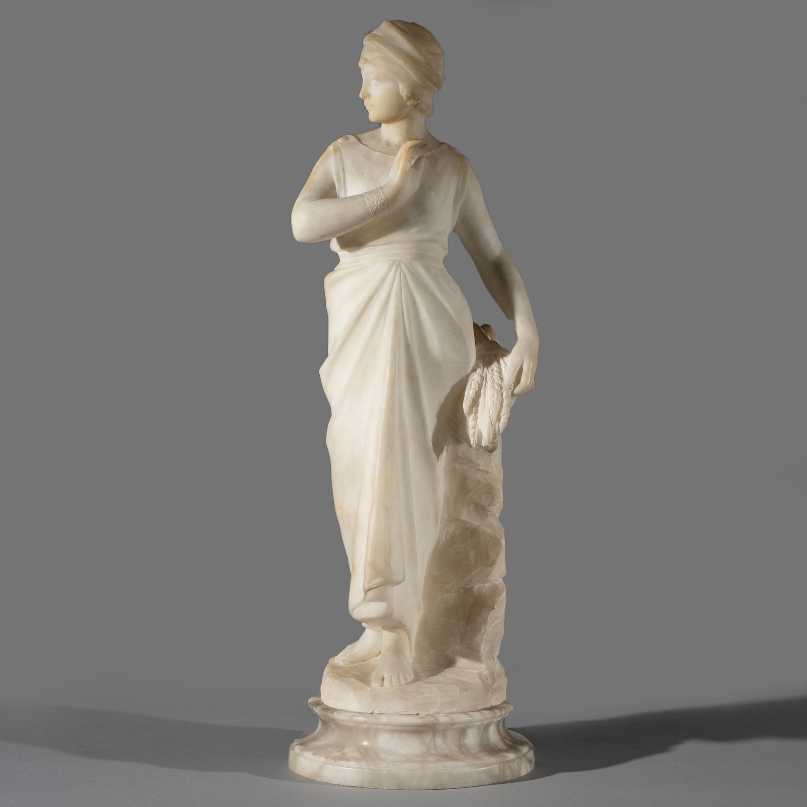 Italian Carved Alabaster Sculpture Of A Female By Pugi photo vinterior
