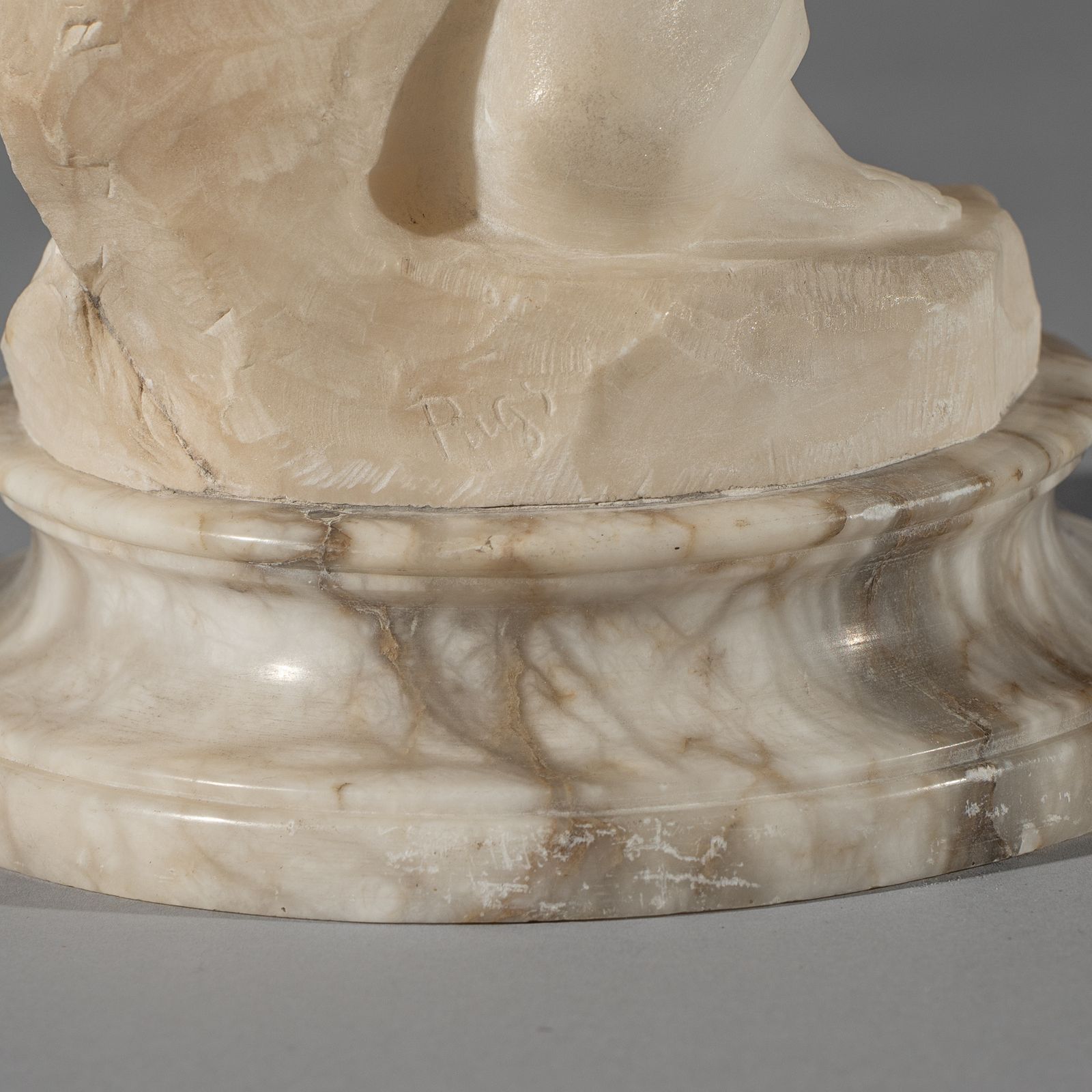 Italian Carved Alabaster Sculpture Of A Female By Pugi photo buy