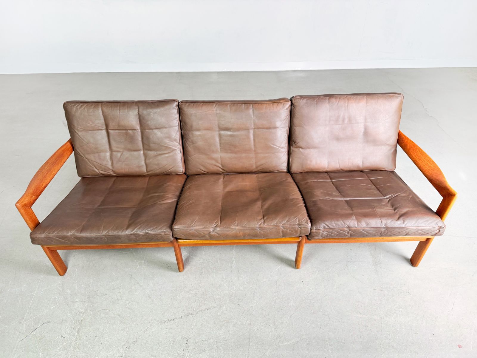 Mid Century 3 Seater Sofa Niels Eilersen Illum Wikkelsø Couch Teak photo vinterior