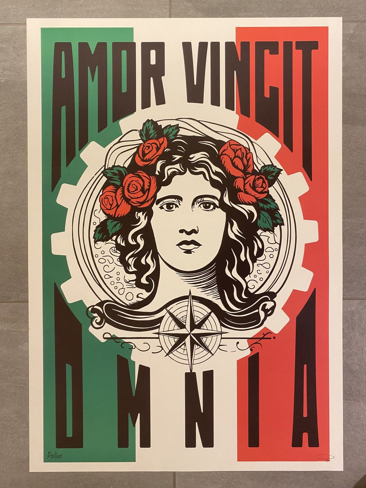 Pollux, 2020s   Amor Vincit Omnia   Original Poster Printed In Offset With Detached Screen   Cm 98 X 68   In 38,6 X 26,8 photo furniture
